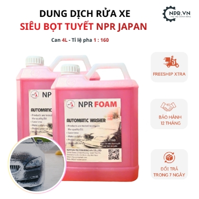 Nước rửa xe Siêu Bọt Tuyết NPR Foam, Dung Dịch Rửa Xe Ô Tô, Xe Máy - Can 4 lít