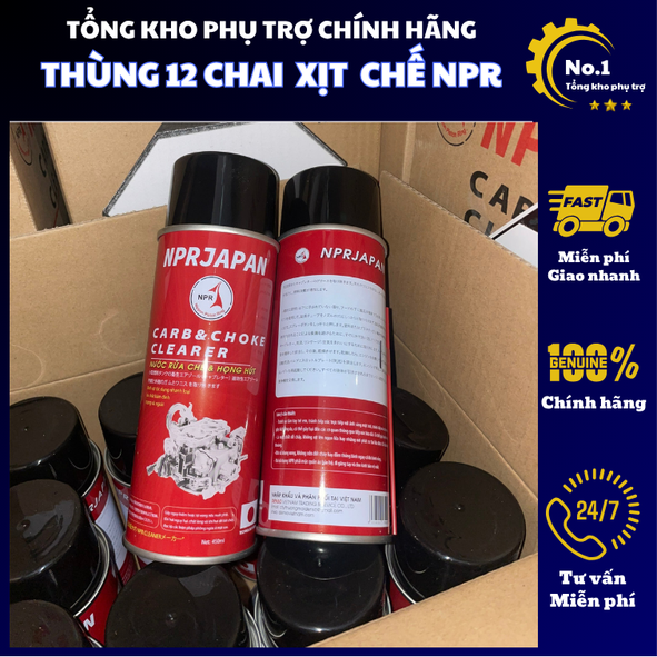 Xịt chế hoà khí - Xịt chế vệ sinh bình xăng con, kinh phun, buồng đốt cặn bẩn chính hãng NPR JAPAN